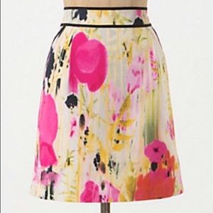 Anthropologie Tabitha Rain Poppy Skirt Size 0